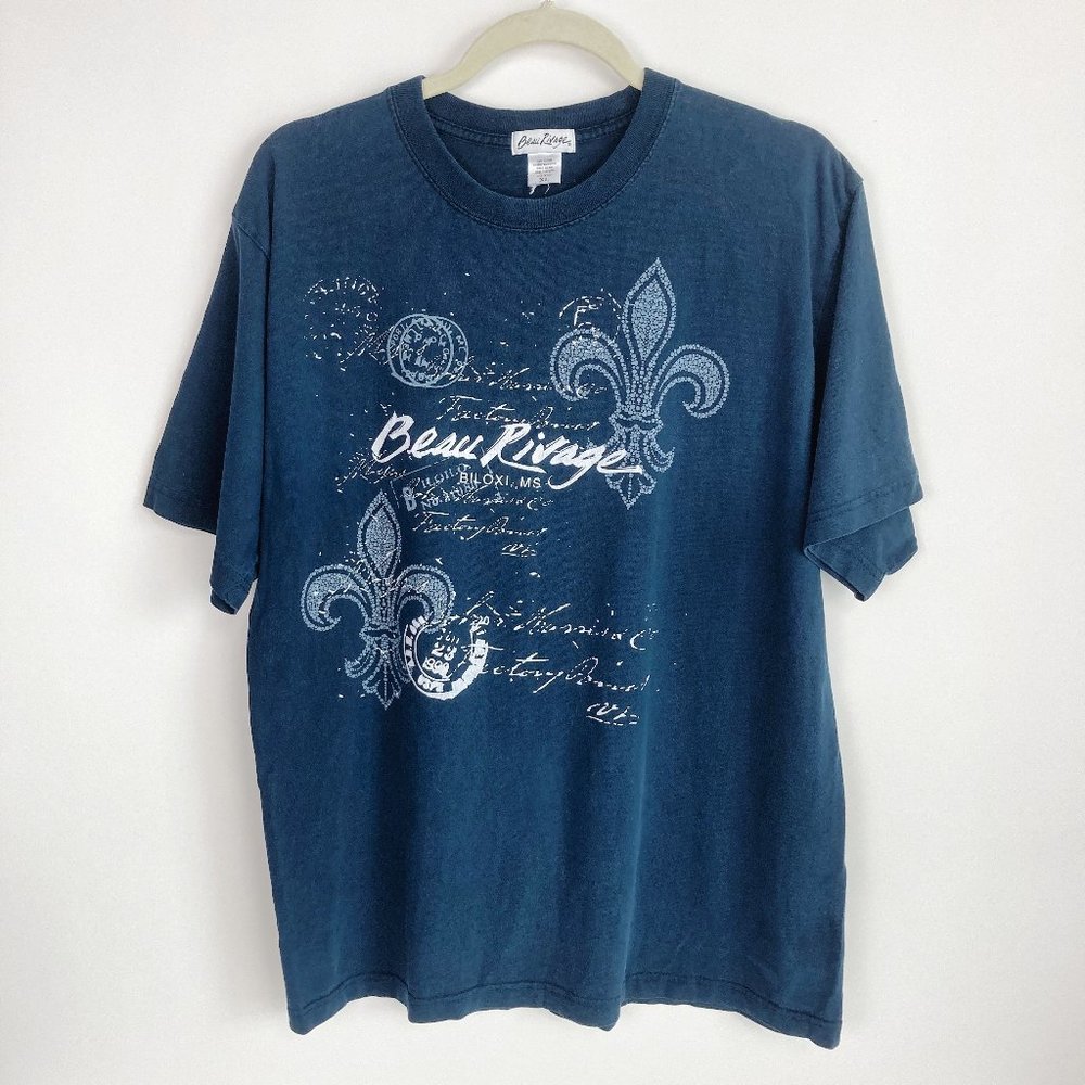 Beau Rivags Blue Biloxi, MS Graphic Tee Shirt XL